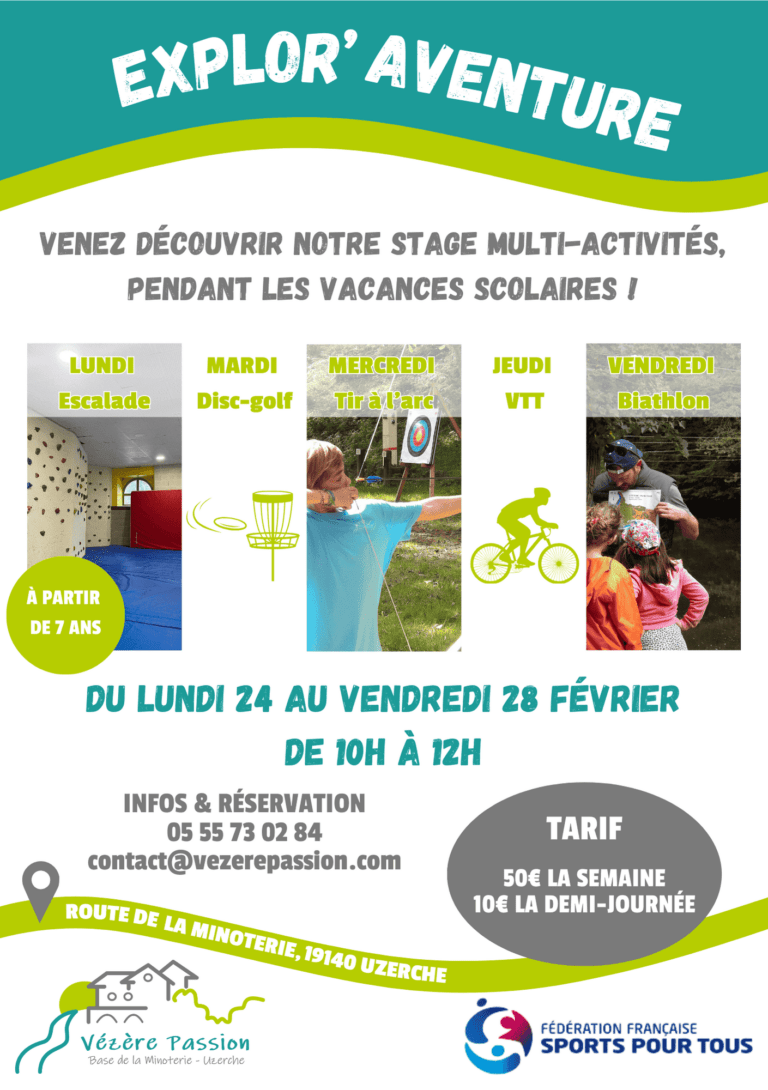 Stage multi-activités – Explor&rsquo;aventure