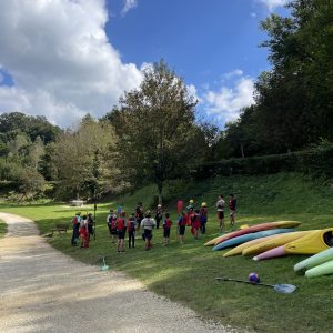 Club canoë kayak Uzerche, échauffement